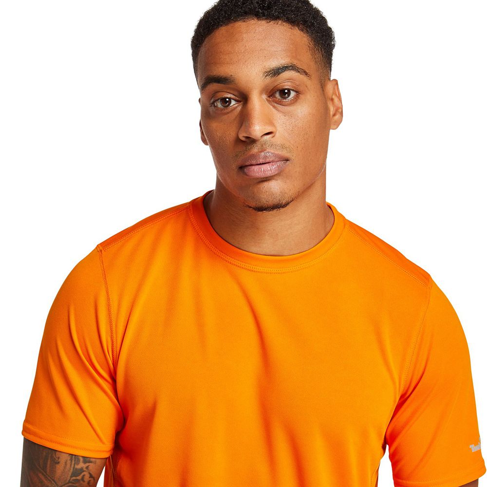 Camisetas Timberland Hombre Pro® Wicking Good Short Sleeve Naranjas - Chile FDM-125607